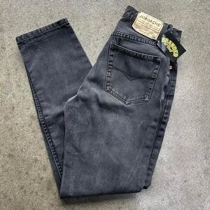 Vintage Jordache Size 5/6 27x29 Cotton Black Straight Leg Skinny Jeans